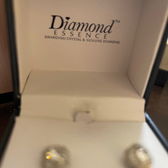 Diamond Essence Sterling/Diamond /Crystal Earrings - Picture 4 of 5